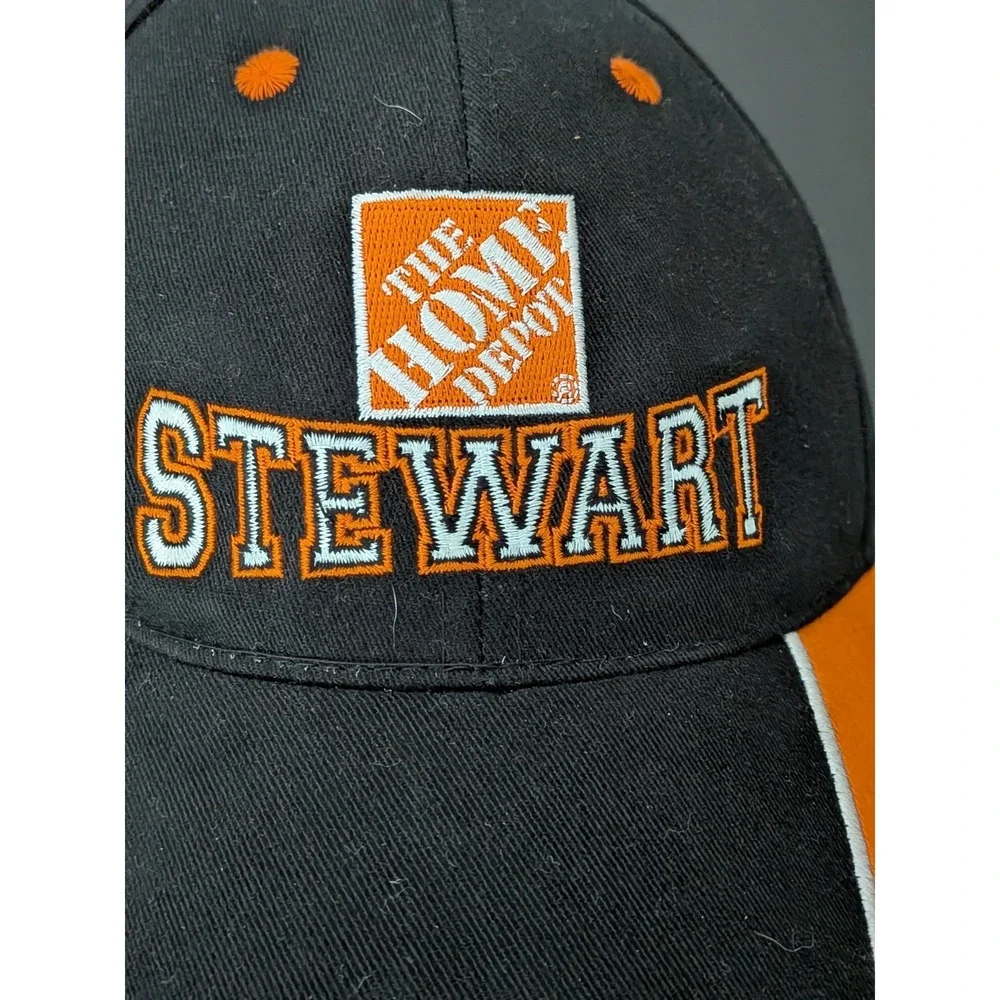 Tony Stewart Home Depot Hat Adjustable Winner Circle Black & Orange Joe Gibbs‎